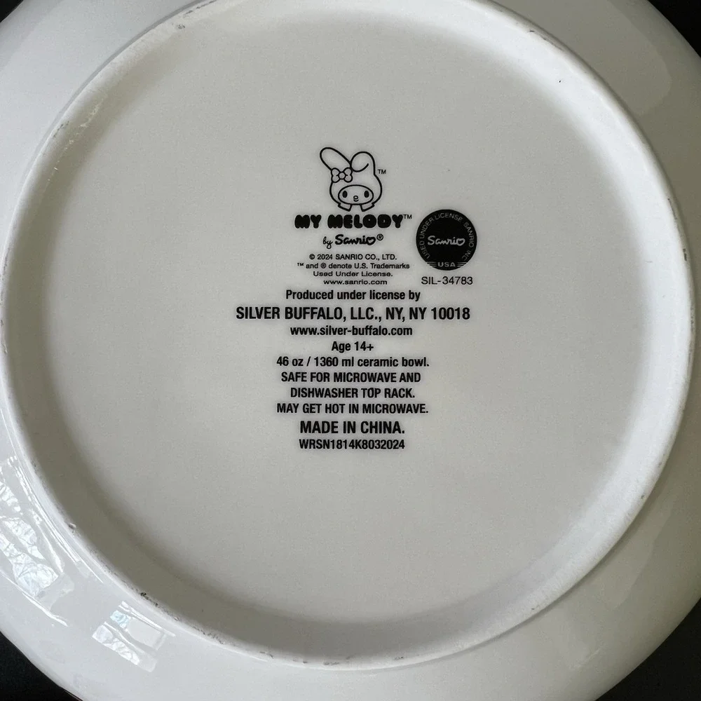 SET OF 3 -My Melody Cupcake Sanrio 9-Inch Ceramic Pasta Bowls - Picture 4 of 5